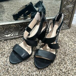 Black open toe heel